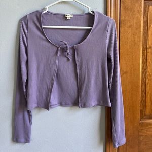 purple tie front top with matching tank top (posted separately)